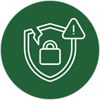 icon_epli_unprotected_130x130 Broken shield of protection and a caution sign