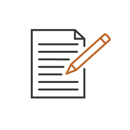 Icon of a policy paper and a pencil