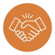 Icon of two hands in a handshake