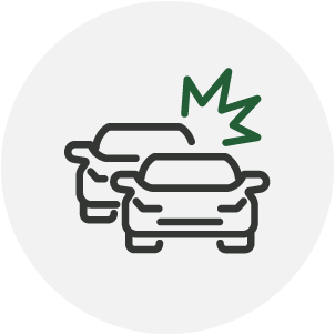 Icon of two cars in a fender bender